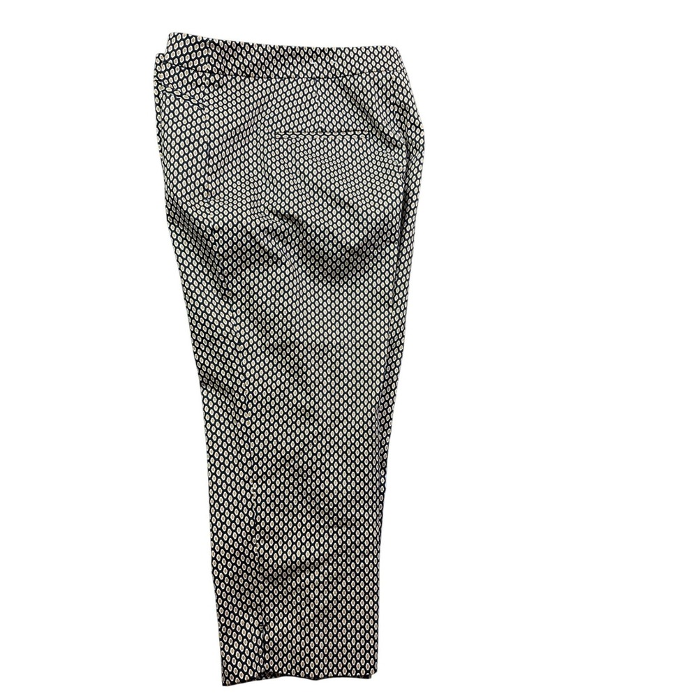 Coldwater‎ Creek Natural Fit Geometric Honeycomb Cropped Pants Black Tan Size 16
